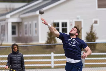 Zachary Astle puts the shot in last week's meet.
