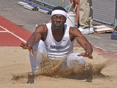 Joel Nkounkou won the hurdles and was second in the long jump. second in the long j