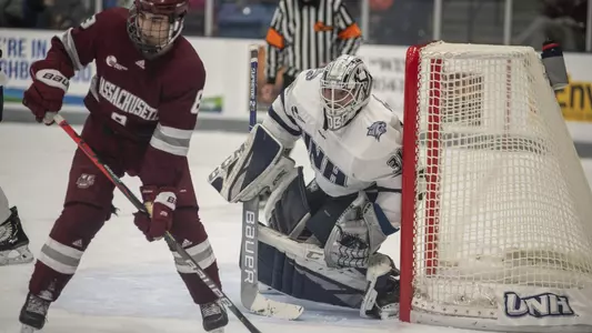 Goalie Mike Robinson made 27 saves in a 3-1 win over UMass on Nov. 10.