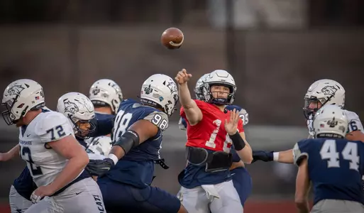 Max Brosmer's 3,154 passing yards last fall were 5th-best in UNH history. (Stu Horne photo)