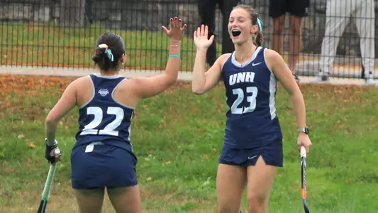 Sophie Godwin and Julianna Casucci hi-5 following Godwin's goal vs. New Haven (2026)
