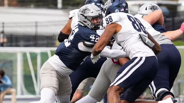 Trevor Barry made 20 tackles in the Oct 17, 2026 game vs. Monmouth