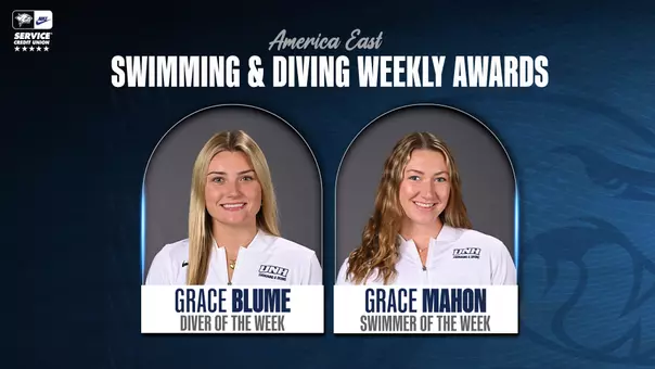 Grace Blume, Grace Mahon AE Weekly Swim Award Graphic for 10.20.26