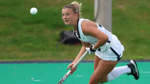 Emily Coughlin keeps her eye on the ball in a 2026 game vs. Cornell