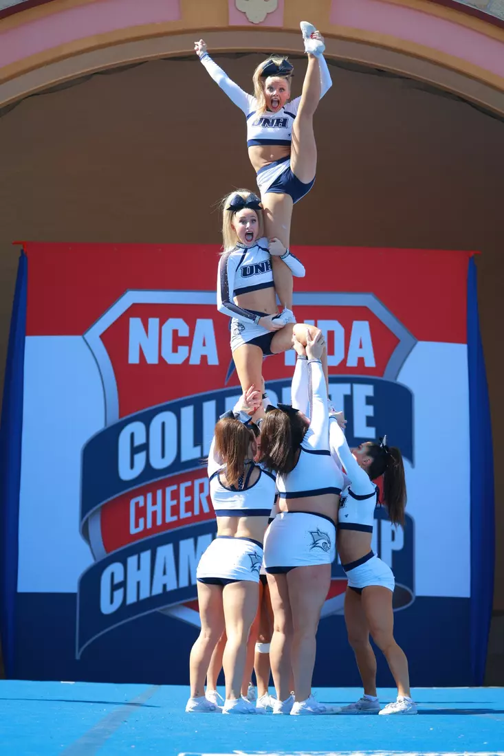 The Wildcats perform their championship routine under the Daytona Beach Bandshell.