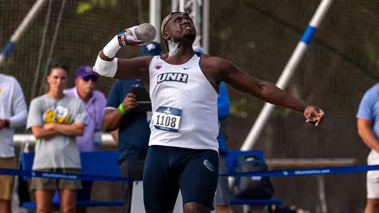 Yoofi Abaka-Amuah competes in the shot put at the 2026 NCAA 1st Round. (May 27 at U. of Kentucky)
