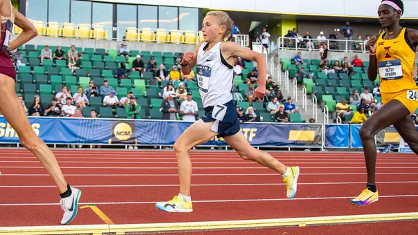 Ruth White finished 22nd in the 10,000m at the 2026 NCAA Outdoor Track and Field Championships (June 11 at U. of Oregon)