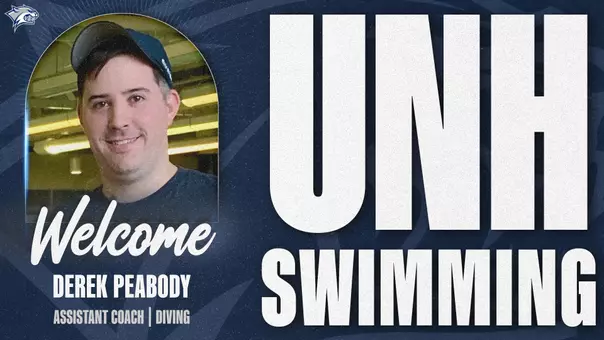 Graphic introducing Derek Peabody as assistant diving coach