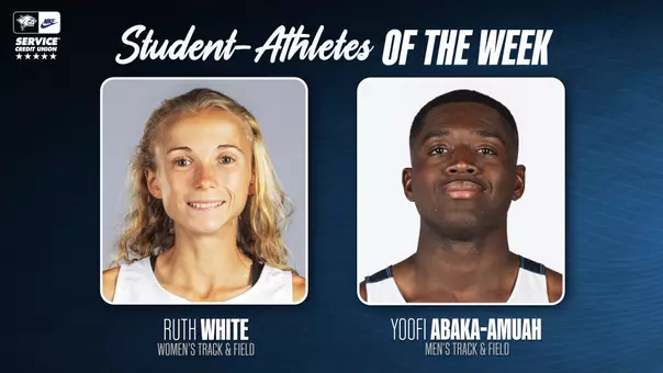 Ruth White and Yoofi Abaka-Amuah were named the Service Credit Union Student-Athletes of the Week on June 3, 2026