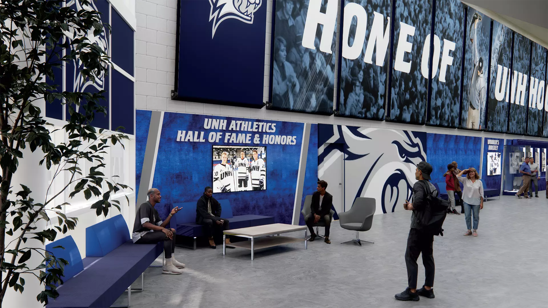 Artist rendition of the Delta Dental Lobby in the Whittemore Center