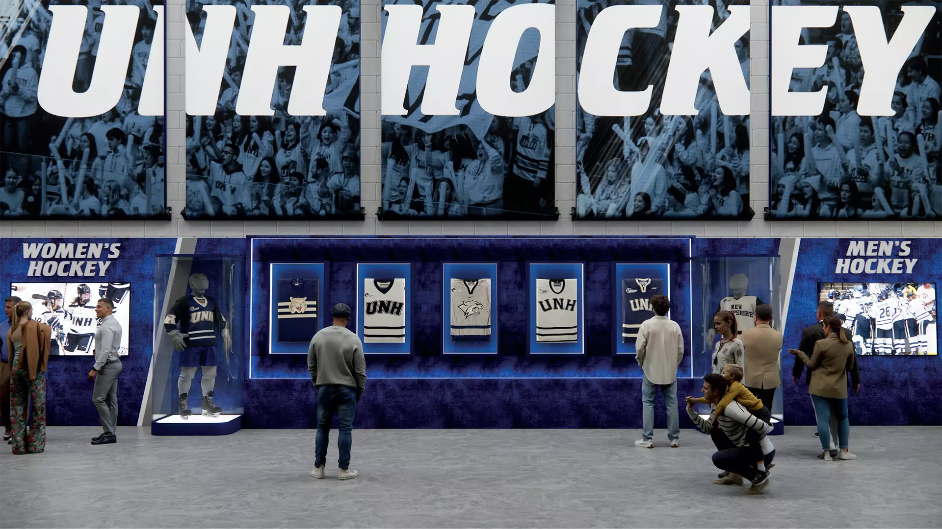 Artist rendition of the Delta Dental Lobby in the Whittemore Center