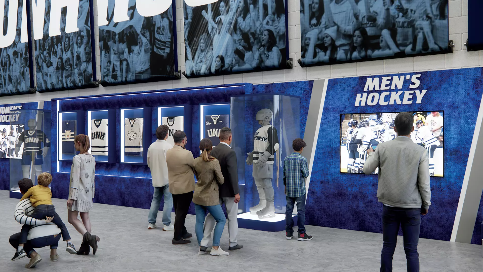 Artist rendition of the Delta Dental Lobby in the Whittemore Center