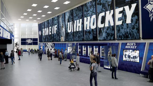 Artist rendition of the Delta Dental Lobby in the Whittemore Center