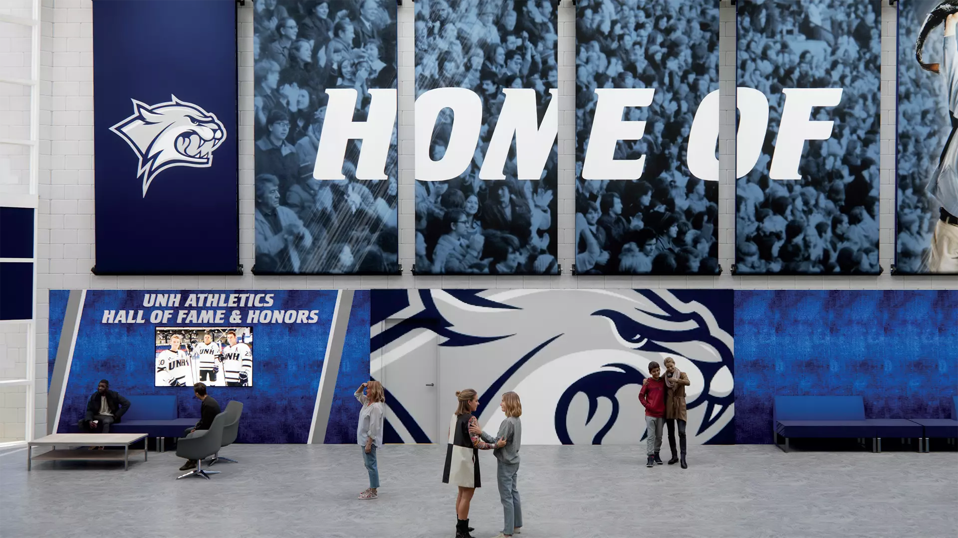Artist rendition of the Delta Dental Lobby in the Whittemore Center