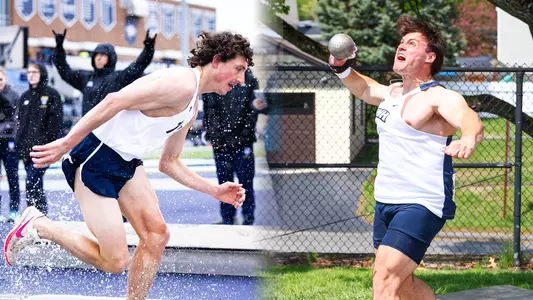 Zachary Hooper and Caden Zalenski of the UNH men's track & field team highlight the America East Spring 2026 Academic Honor Roll