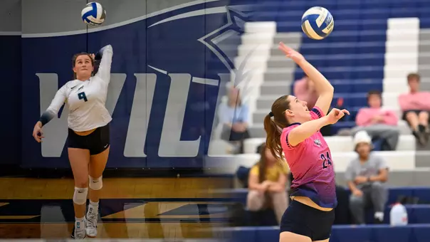 former players Camryn Honn (L) and Marisa Armer (R)