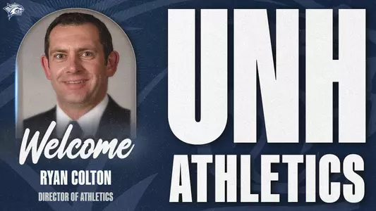 Graphic with headshot introducing new Director of Athletics Ryan Colton