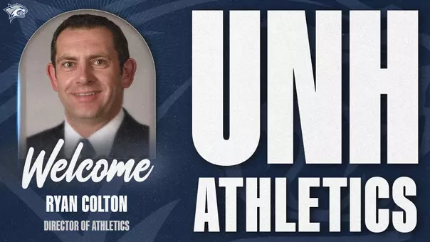 Graphic with headshot introducing new Director of Athletics Ryan Colton