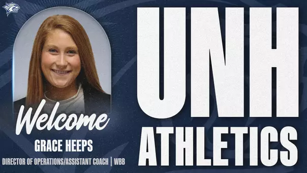 Graphic of Grace Heeps hired as new WBB Director of Operations/Assistant Coach