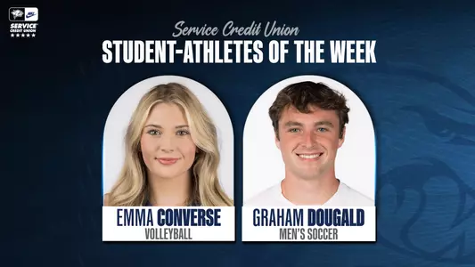 Emma Converse and Graham Dougald are the Service Credit Union Student-Athletes of the Week (8-31-26)
