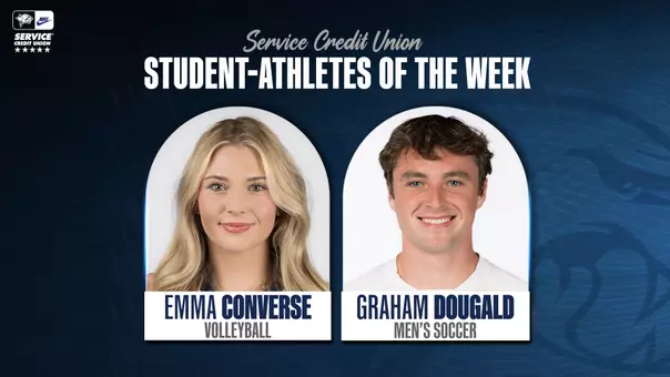 Emma Converse and Graham Dougald are the Service Credit Union Student-Athletes of the Week (8-31-26)