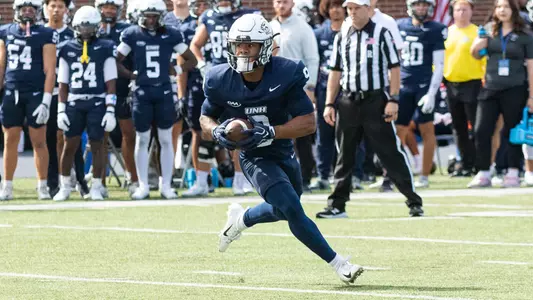 JaCarree Kelly running after catch in the 2026 game vs. #25 Harvard