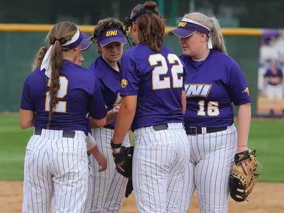 UNI Softball pitching circle meeting