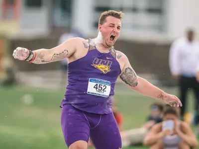 Action at the 2018 MVC Track and Field Championships at the Gibson Track and Field Complex in Terre Haute, Indiana