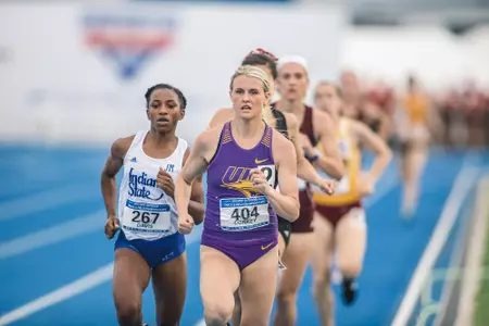 Action at the 2018 MVC Track and Field Championships at the Gibson Track and Field Complex in Terre Haute, Indiana