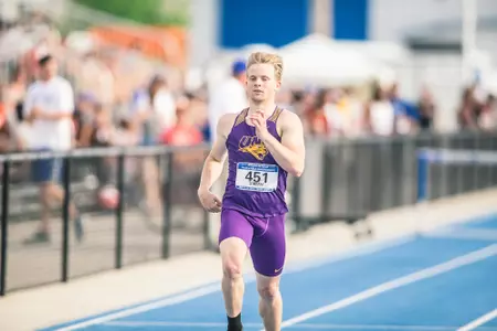 Action at the 2018 MVC Track and Field Championships at the Gibson Track and Field Complex in Terre Haute, Indiana