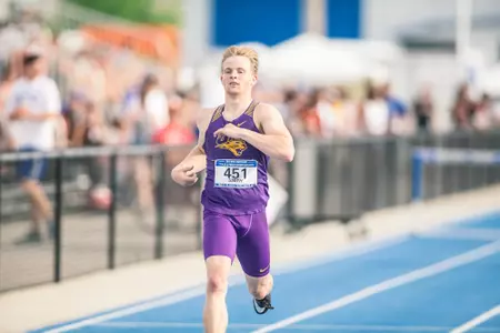 Action at the 2018 MVC Track and Field Championships at the Gibson Track and Field Complex in Terre Haute, Indiana