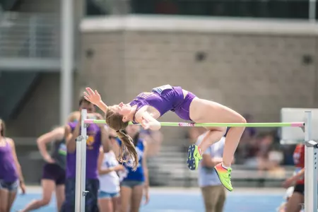 Action at the 2018 MVC Track and Field Championships at the Gibson Track and Field Complex in Terre Haute, Indiana