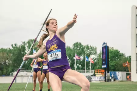 Action at the 2018 MVC Track and Field Championships at the Gibson Track and Field Complex in Terre Haute, Indiana