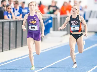 Action at the 2018 MVC Track and Field Championships at the Gibson Track and Field Complex in Terre Haute, Indiana