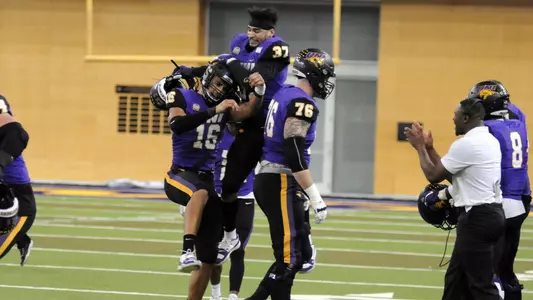 Panthers Celebrate after Fourth Quarter Sack