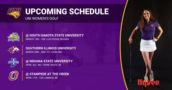 UNI upcoming womens golf schedule March 13 2022