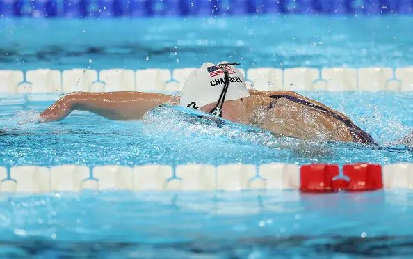 NANTERRE, FRANCE - AUGUST 31: Olivia Chambers of Team United Staes competes in the heats of the Women's 400m Freestyle -S13 on day three of the Paris 2024 Summer Paralympic Games at Paris La Defense Arena on August 31, 2024 in Nanterre, France. (Photo by Ian MacNicol/Getty Images)