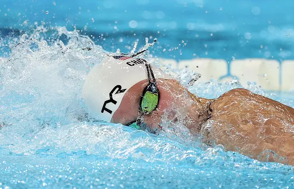 NANTERRE, FRANCE - AUGUST 31: Olivia Chambers of Team United Staes competes in the heats of the Women's 400m Freestyle -S13 on day three of the Paris 2024 Summer Paralympic Games at Paris La Defense Arena on August 31, 2024 in Nanterre, France. (Photo by Ian MacNicol/Getty Images)