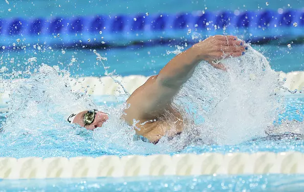 NANTERRE, FRANCE - AUGUST 31: Olivia Chambers of Team United Staes competes in the heats of the Women's 400m Freestyle -S13 on day three of the Paris 2024 Summer Paralympic Games at Paris La Defense Arena on August 31, 2024 in Nanterre, France. (Photo by Ian MacNicol/Getty Images)