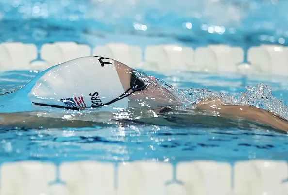 NANTERRE, FRANCE - SEPTEMBER 03: Olivia Chambers of Team United States competes in the heats of the Women's 200m IM -SM13 on day six of the Paris 2024 Summer Paralympic Games at Paris La Defense Arena on September 03, 2024 in Nanterre, France. (Photo by Ian MacNicol/Getty Images)