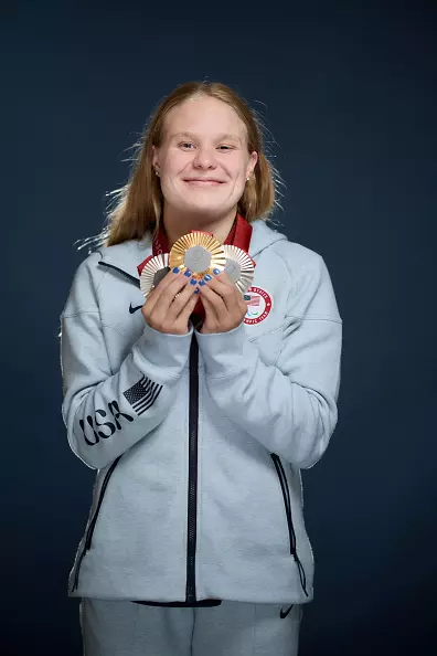 PARIS, FRANCE - SEPTEMBER 06: U.S. Paralympian Olivia Chambers poses for a photoat the USA House at Paralympics Paris 2024 on September 06, 2024 in Paris, France. (Photo by Joe Scarnici/Getty Images for USOPC)