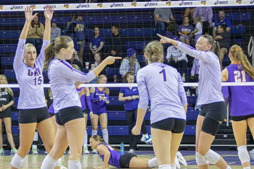Panther volleyball cruises to 3-0 home sweep of Purple Aces