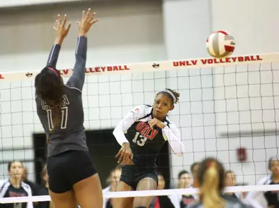 Daryn Glenn had a match-best eight kills and added 11 digs in UNLV's 3-0 sweep of Nevada, Reno Thursday.