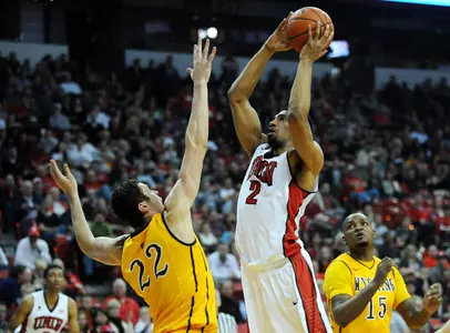 Khem Birch led the Rebels with 15 points and 14 rebounds against the Falcons.