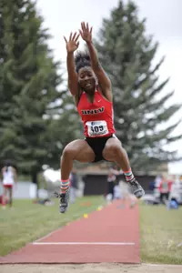 Krystal Wharton finished 24th in the long jump at the NCAA Championships.