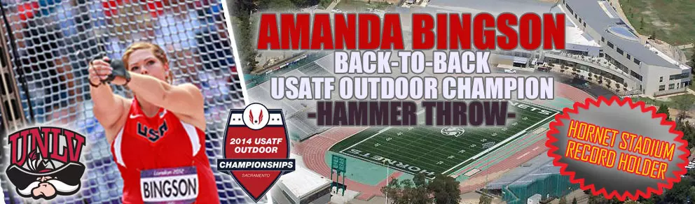 UNLV alumna Amanda Bingson won her second straight USATF Outdoor Championship in the hammer throw Saturday.