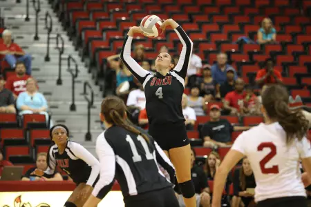 Alexis Patterson had a match-high 29 assists in UNLV's 3-0 win over Seattle Friday.