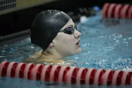 Julia Fehervari swept the 50 and 100 free for UNLV on Saturday in the win over Air Force.