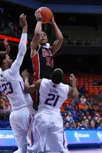 alen Poyser (24) goes up for the shot. Credit: Brian Losness-USA TODAY Sports
