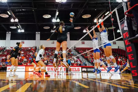 Volleyball vs Boise State University at Cox Pavilion on October 15, 2022. Rebels won 3-0.